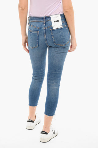 Jeans Crop Skinny Fit con Cuciture a Vista
