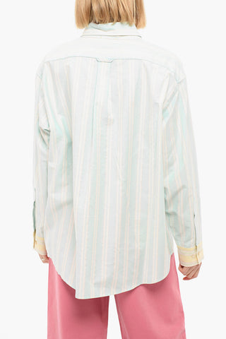 Camicia A Maniche Lunghe Con taschino E Logo Ricamato