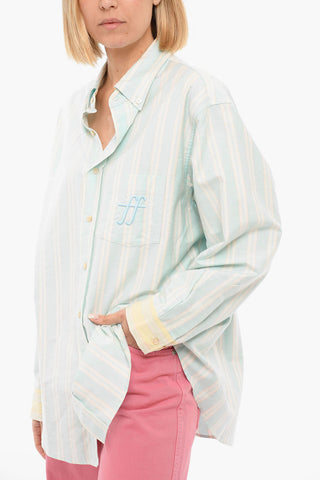 Camicia A Maniche Lunghe Con taschino E Logo Ricamato