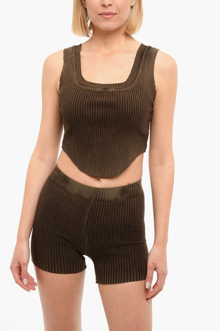 Cropped Top IBIZA with Asymmetrical Hem and Square Neck