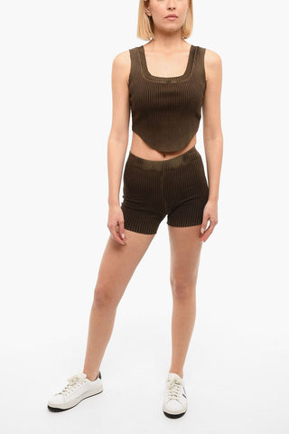 Cropped Top IBIZA with Asymmetrical Hem and Square Neck