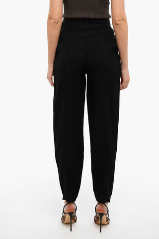 Pantaloni A Vita Alta Con Doppia Pince