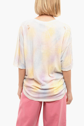 Distressed Printed RAINBOW DYE Short Sleeved T-shirt