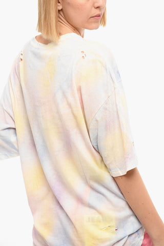 Distressed Printed RAINBOW DYE Short Sleeved T-shirt