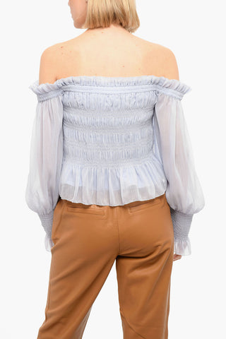 Boat Neck Long Sleeved LARA Stretchy Rouched Top