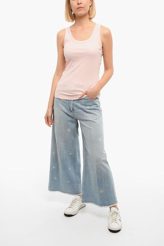 Solid-color Ribbed Tank Top