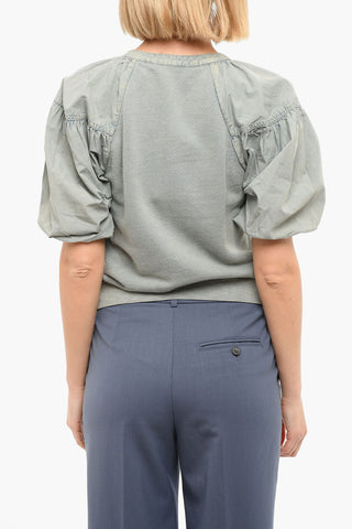 Puffed Sleeves JAMES Top With Self-Tie Detailing