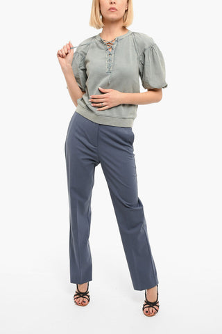 Puffed Sleeves JAMES Top With Self-Tie Detailing