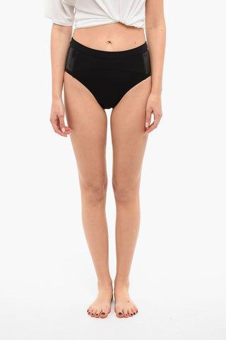 STELLA MC CARTNEY High-waisted Swimsuit Bottom with Back Logo Print