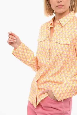 Patterned CUBIC MONOGRAM Shirt with Double Breast Pocket