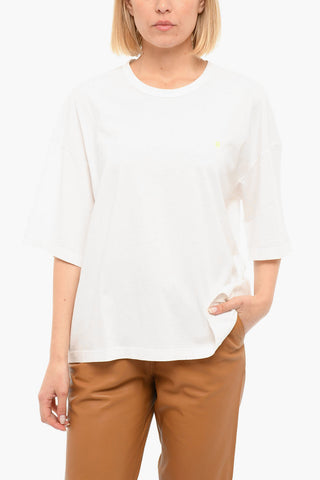Embroidered Logo Drop Shoulder Fit T-shirt