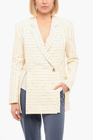 Blazer Doppiopetto Con Spacchi laterali In Misto Lino