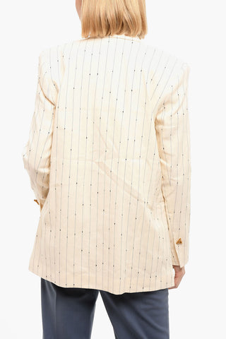 Blazer Doppiopetto Con Spacchi laterali In Misto Lino