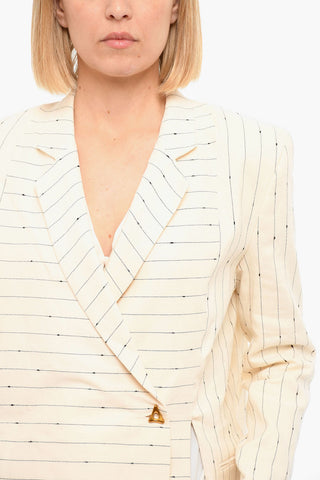Blazer Doppiopetto Con Spacchi laterali In Misto Lino