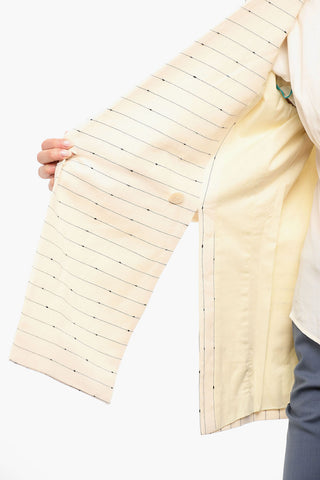 Blazer Doppiopetto Con Spacchi laterali In Misto Lino