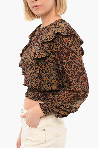 Leopard-printed ELODIE Open-back Top