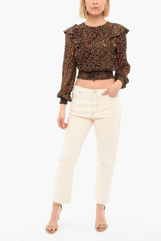 Leopard-printed ELODIE Open-back Top