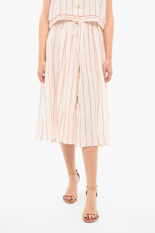 Striped Linen Longuette Skirt