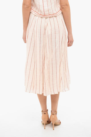 Striped Linen Longuette Skirt
