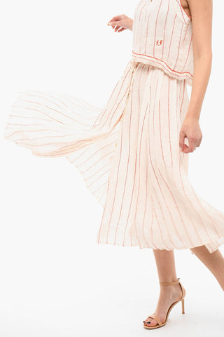 Striped Linen Longuette Skirt