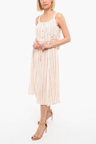 Striped Linen Longuette Skirt