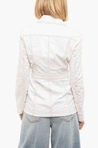 LOVE MOSCHINO Linen-blend Jacket with Embroidered Logo