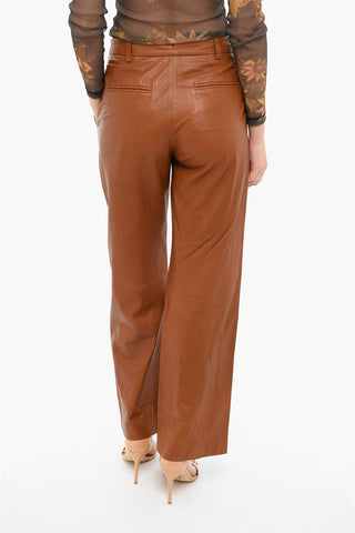 Pleated High Waisted LESLIE Leather Pants