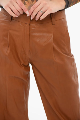 Pleated High Waisted LESLIE Leather Pants