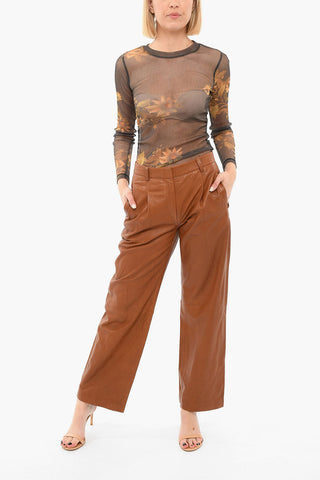 Pleated High Waisted LESLIE Leather Pants