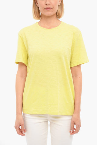 Textured Cotton T-shirt with Crewneck