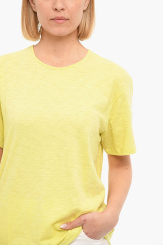 Textured Cotton T-shirt with Crewneck