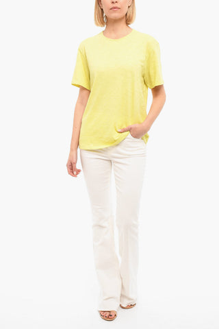 Textured Cotton T-shirt with Crewneck