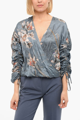 Silk Blend Floral Print PRESLIE KUROYURI Blouse