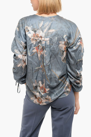 Silk Blend Floral Print PRESLIE KUROYURI Blouse