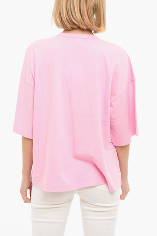 T-shirt A Maniche Corte Girocollo Con Logo ricamato