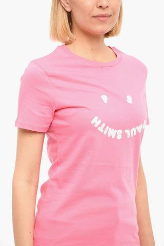 HAPPY T-shirt with Velvet Logo Print