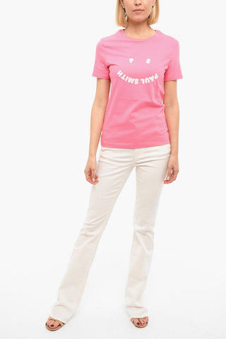 HAPPY T-shirt with Velvet Logo Print