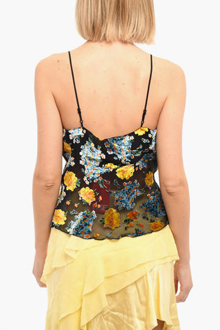Transparent T-MENTA Tank Top with Velvet Trims