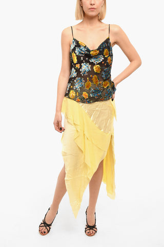 Transparent T-MENTA Tank Top with Velvet Trims