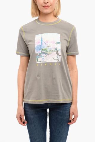 Printed T-REG T-shirt with Visible Stitching