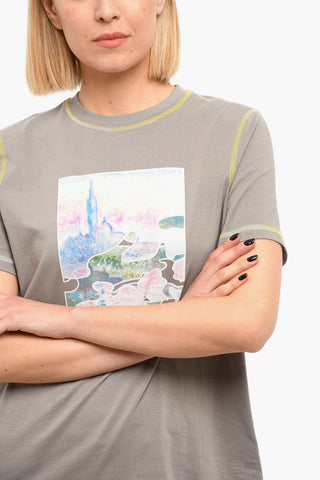 Printed T-REG T-shirt with Visible Stitching
