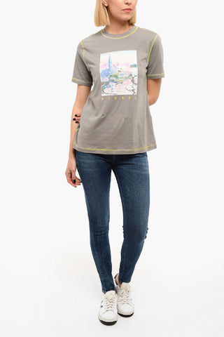 Printed T-REG T-shirt with Visible Stitching