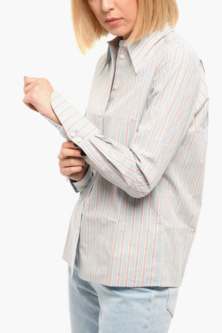 Popeline Cotton Shirt with Striped Pattern