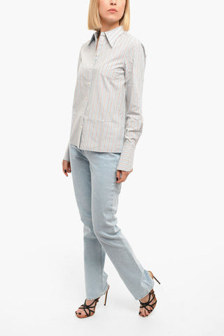 Popeline Cotton Shirt with Striped Pattern