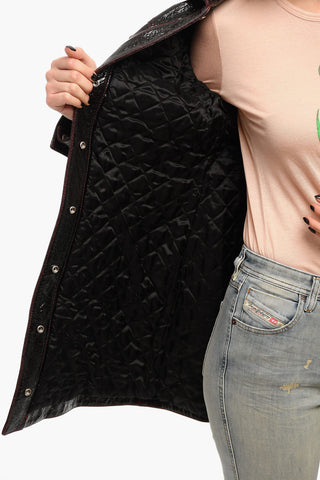 Patent Sheepskin L-VINACCIA Jacket with Flap Pockets