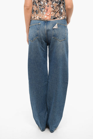 Mid-washed Baggy Jeans with High Waist