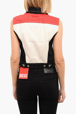 Denim D-SLIMMY Vest with Double Chest Pocket