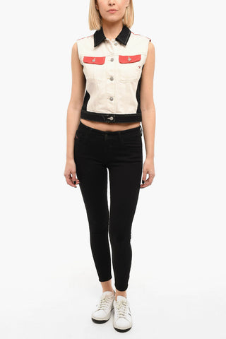 Denim D-SLIMMY Vest with Double Chest Pocket