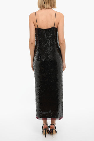 Vestito Lungo in Paillettes con Spallini