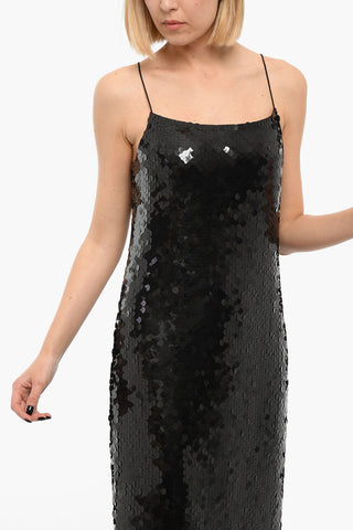 Vestito Lungo in Paillettes con Spallini